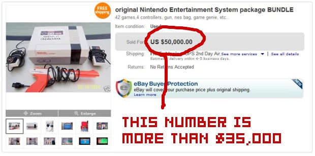 $35,000 Nintendo Entertainment System sells for $50,000