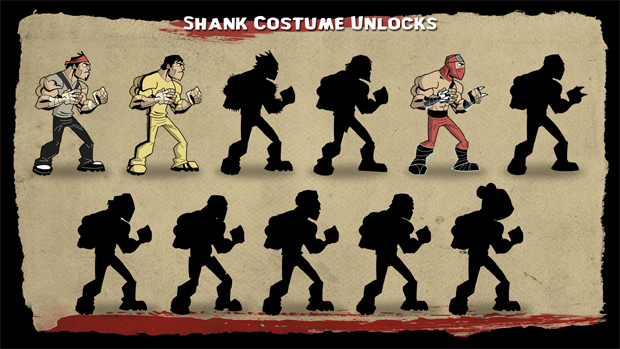 Shank music now online, alternate costumes revealed
