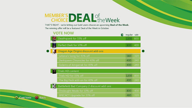 You get to pick an upcoming Xbox LIVE Deal of the Week