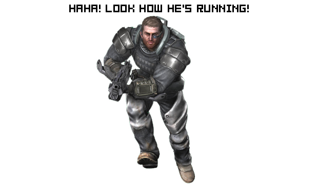 Who runs like that? Dude from Time Crisis: Razing Storm
