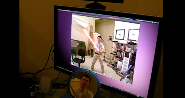And here is your Kinect lightsaber demonstration