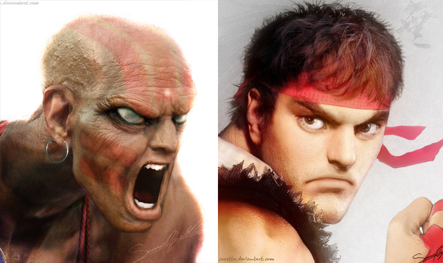 Realistic Street Fighter 4 art is creepy and awesome