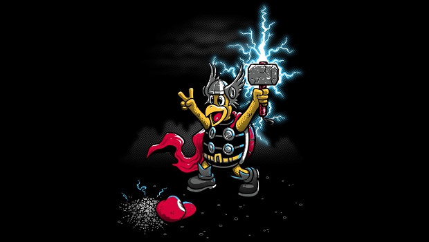 New shirt at TeeFury puts Mj?llnir in Hammer Bro's hands