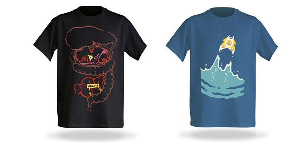 ThinkGeek has a couple of PixelJunk Shooter 2 t-shirts