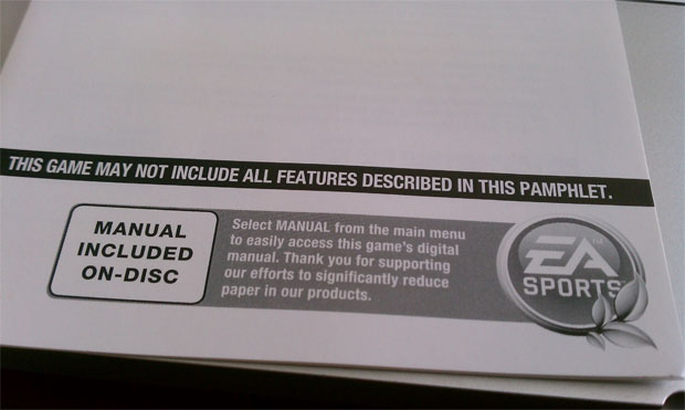 EA Sports helping the Earth, ditches printed manuals