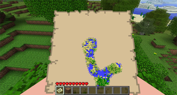 The crowd goes wild: Holdable maps shown in Minecraft