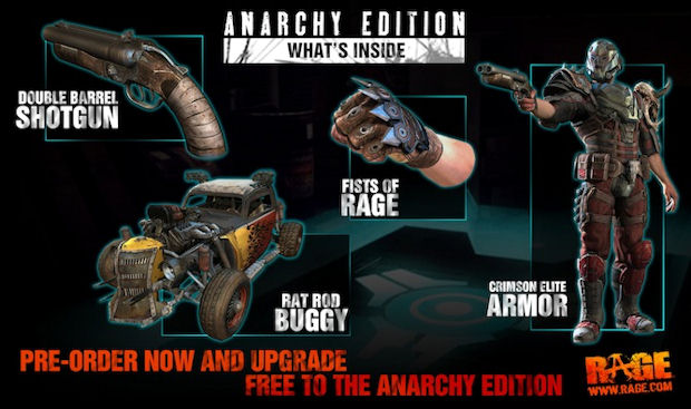 Pre-order RAGE, get the Anarchy Edition with bonus gear