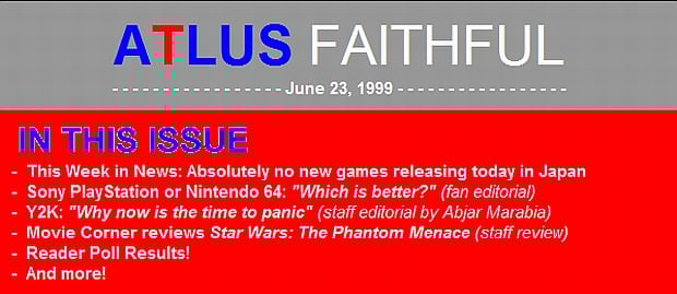 Atlus sends a Persona-ish tease from 1999
