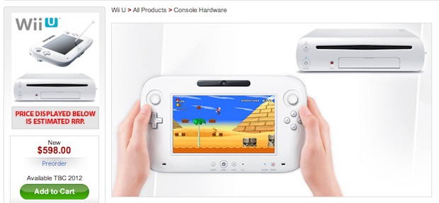 EB Games Australia lists Wii U for preorder for $598 AUD