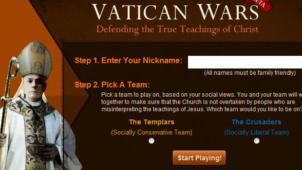Vatican Wars, the hot new game for Catholic Facebookers!