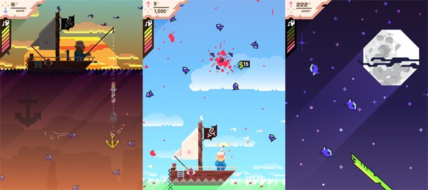 Kill fish with rockets in Ridiculous Fishing for iOS