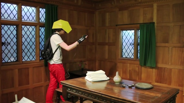 Virtual reality helmet uses Kinect to twist your world up
