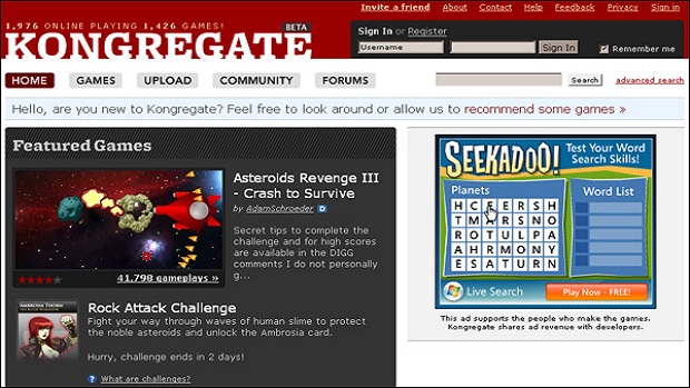 Kongregate Arcade 2.0 is here and adds messaging