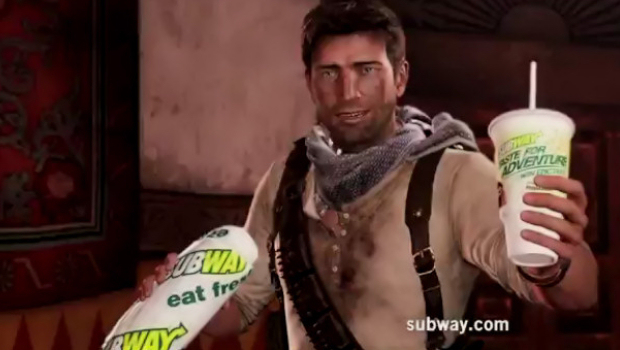 Nathan Drake is a corporate whore in Subway commercial