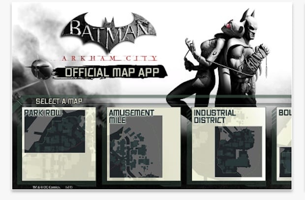 Batman: Arkham City map app is now available