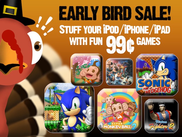 Sega's Thanksgiving Early Bird Sale: $0.99 iOS games