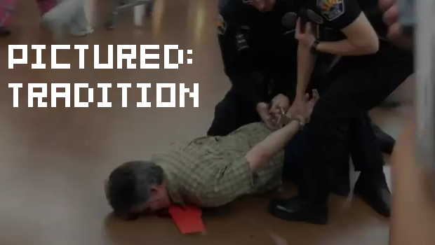 Grandpa gets face battered by cops over videogames