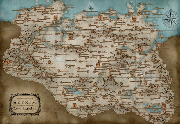 Playing Skyrim? Get this high-res, printable world map