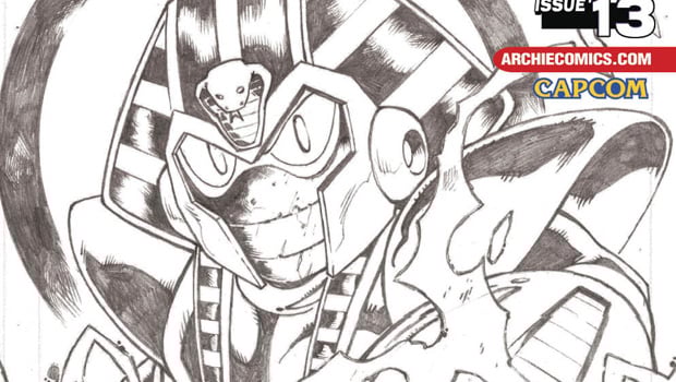 Pharaoh Man looks beast on the Mega Man #13 variant cover