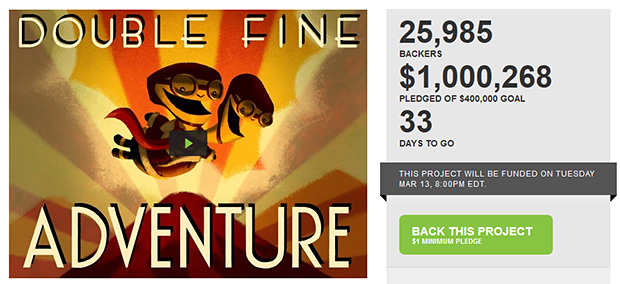 Double Fine reaps over $1 million in under 24 hours!