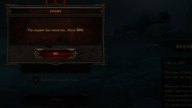 Error 37, character creation problems hit Diablo III