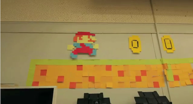 7,000 Post-It Notes used to make this Mario stop-motion
