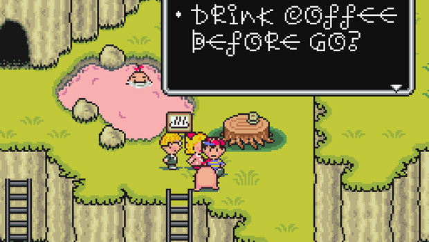 Time-lapse painting captures an EarthBound coffee break