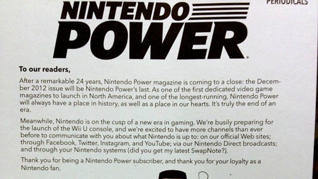 Nintendo Power sends out farewell letters to subscribers