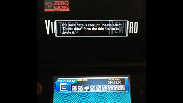 ALERT: Save-corrupting bug in Virtue's Last Reward on 3DS