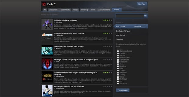 Game Guides added to Steam Community beta