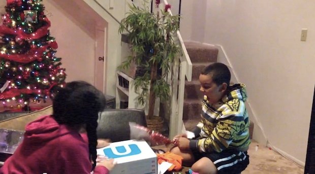 Kid loses it after unwrapping Wii U Christmas morning