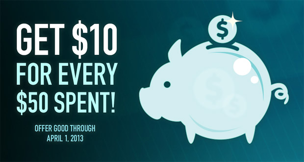 Earn $10 back on PlayStation Network by spending $50