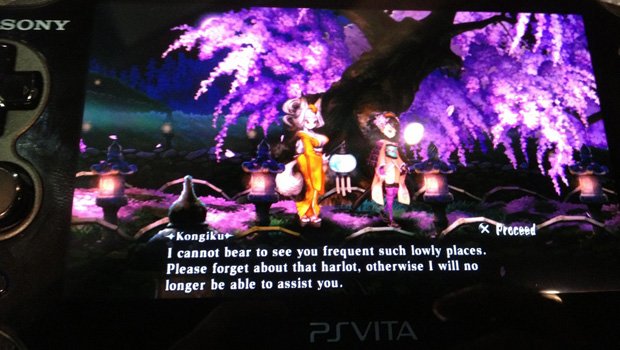 Check out Muramasa Rebirth's improved translation