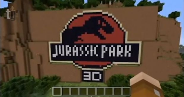 Jurassic Park recreated in Minecraft