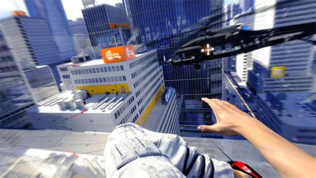 Running through modded Mirror's Edge with Oculus Rift