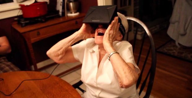 Grandma gets her mind blown using the Oculus Rift