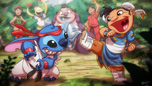 Street Fighter X Lilo & Stitch fan art? Why not!?