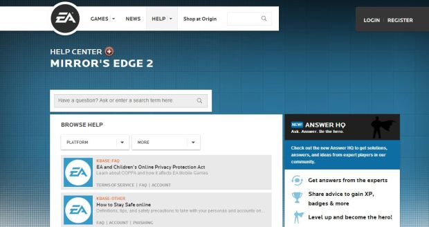 Whoops! Mirror's Edge 2 listing popped up on EA's website