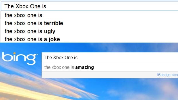Xbox One is terrible on Google, amazing on Bing