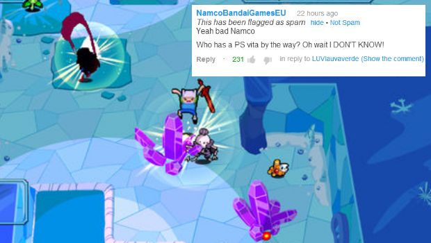 Adventure Time skips PS Vita, Namco trolls system fans