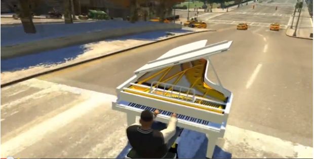 Drive a piano as Batman in Grand Theft Auto IV