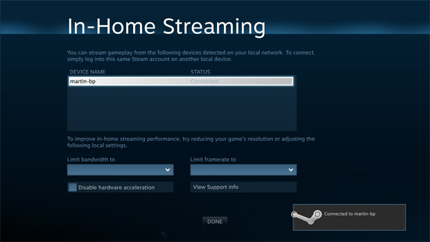 Here's what Steam's in-home streaming looks like