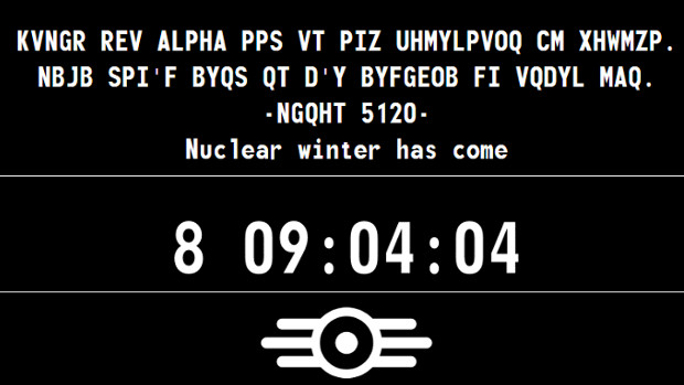 Fallout 4 countdown has a weird coded message on it now