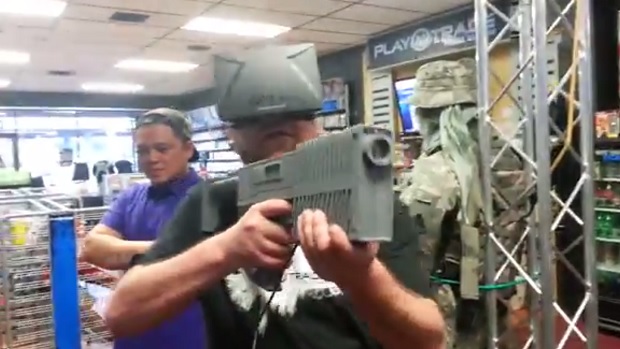 Look like an insane person with this Oculus Rift gun peripheral