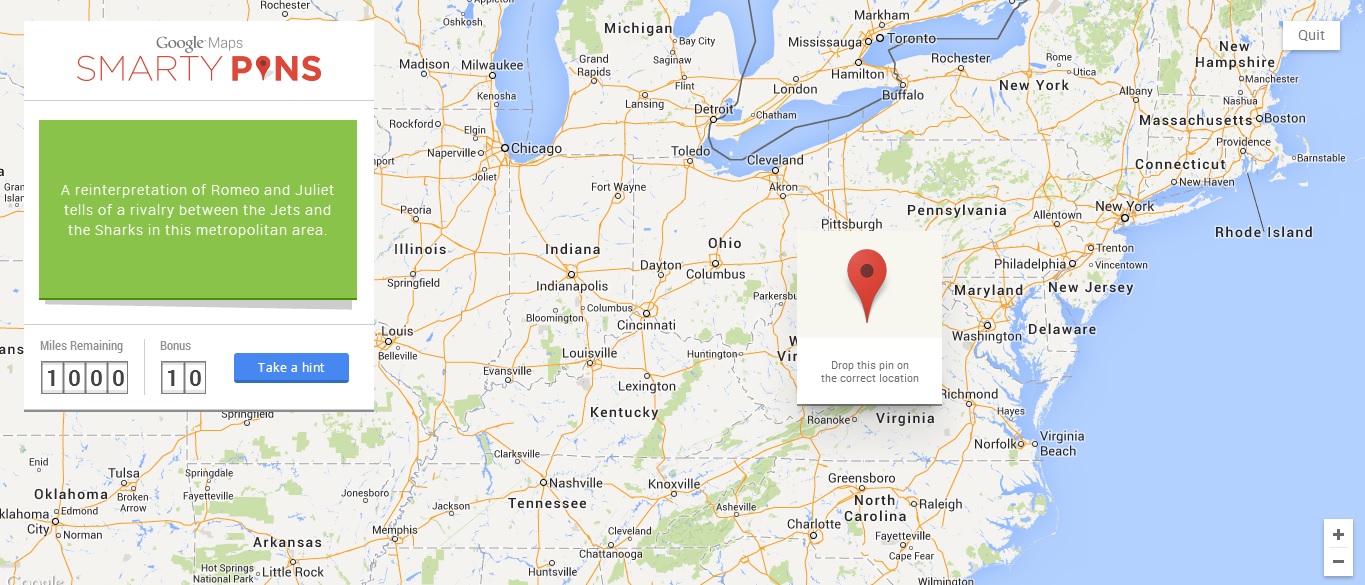 Are you bright enough to not run out of miles in Google's Smarty Pin?