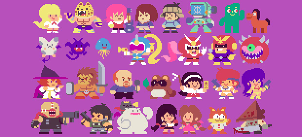 Even more characters in that classic Bubble Bobble style