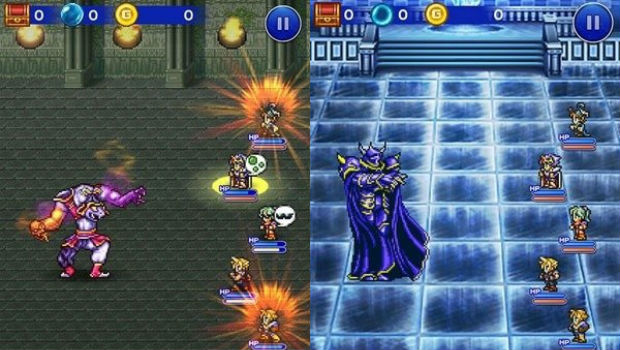 Final Fantasy Record Keeper gameplay shows 3D to 2D transformation
