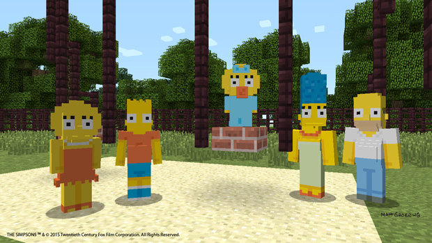 [Extremely Homer voice] The Simpsons are going to Minecraft!