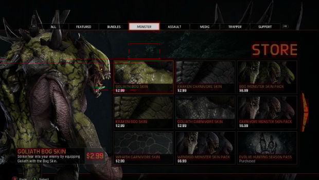 Evolve sure has a lot of skin DLC at launch