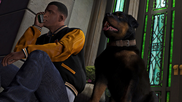 Chop looks nice and furry in GTA V for PC
